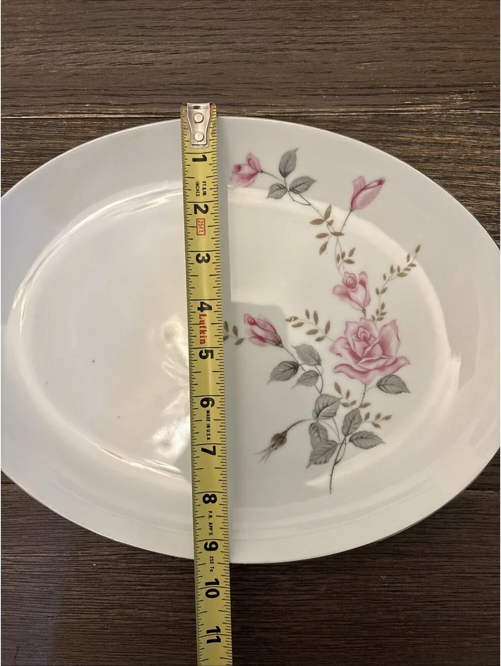 Castle Court Rose Glow Oval Serving Platter Made In Japan